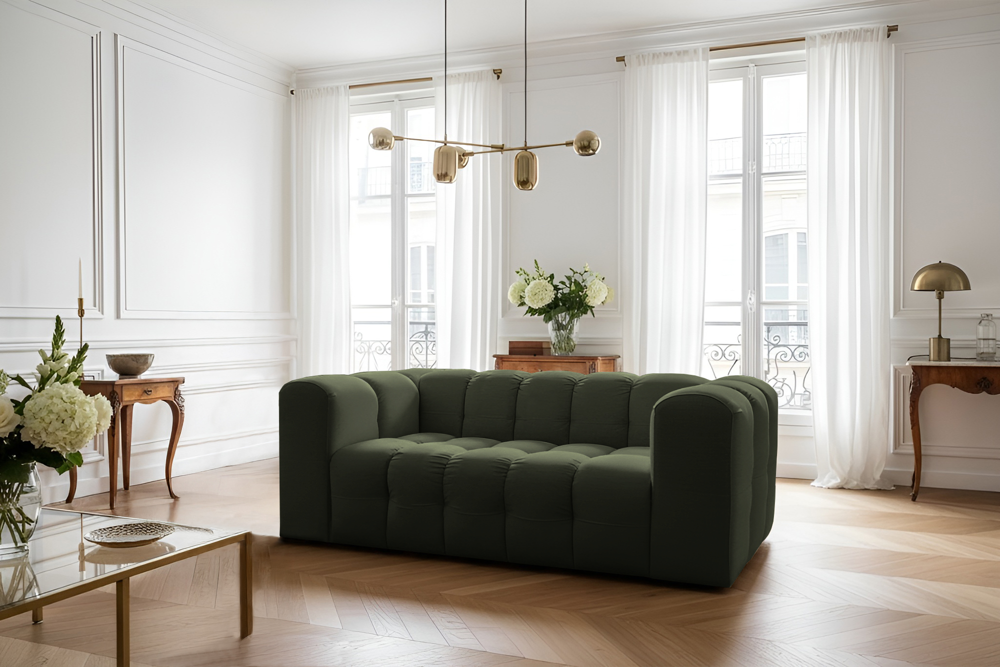 Baloo Sofa 2-Sitzer Grun Tiffany